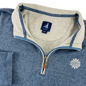 Johnnie-O Mens 2XL Blue Waikoloa Logo Quarter Zip Pullover Sweater XXL